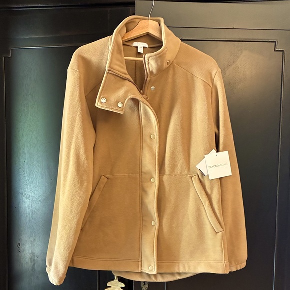 NWT Beyond Yoga Tan Utility Jacket with High Collar Size M - Picture 1 of 5